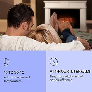 Klarstein Camino Elettrico, Caminetto Elettrico 1800 W, Camino Finto a Riscaldamento Elettrico a Basso Consumo, Fuoco Finto LED, Spazio per Legna, Termocamino con Telecomando, Termostato e Timer