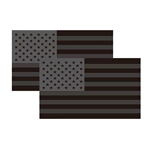 2-Pack All Black American Flag Bumper Sticker Decal, US Black Flag Decal-All Black American Flag, Decals for Laptop Car Bumper Window Decorations,Vivid Color and UV Fade Resistant 3Ã—5"