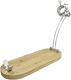 FERRETERIA LEPANTO Jamonero Profesional de Acero Inoxidable con Base de Madera | Soporte jamonero para Jamón y Paletilla | Sistema Basculante y Giratorio para un Corte Preciso (Plegable)