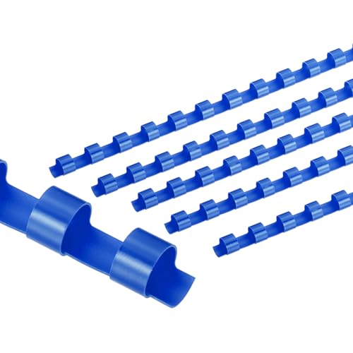 Peignes de reliure en plastique 8mm PATIKIL bleu 21 anneaux format lettre