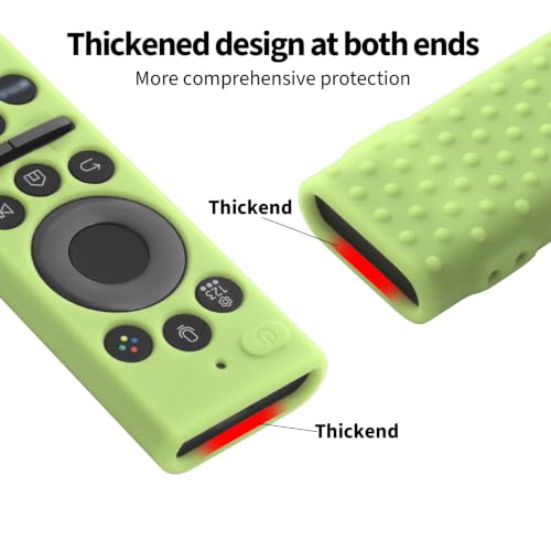 Image of Oboe Silicone Tv Remote Cover Compatible with Samsung Smart Tv Remote 2026 Model BN59-01498A Open Key Case with Lanyard (Glow in Dark Green) [REMOT E NOT Included]
