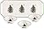 Spode Christmas Tree Rectangular Tray with Dipping Dishes, 4 Piece Holiday Serveware Set - Dip Bowls for Sauces, Nuts, Candy, Condiments - Fine Earthenware, Dishwasher Safe - Entertaining Essential