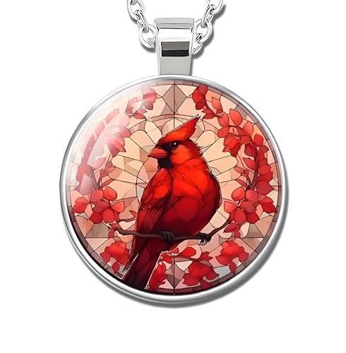 Collier Cardinal Rouge en verre vitrail pour illuminer vos tenues bohèmes quotidiennes