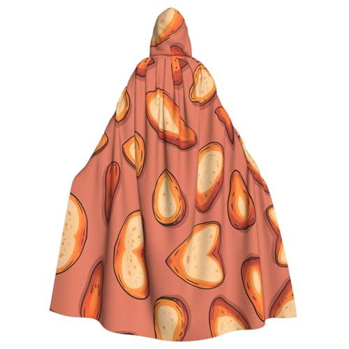 QAZWZML Cape à capuche festive imprimée papaye à fond pur pour Halloween adulte cape à capuche sans fermeture éclair adaptée pour les fêtes de vacances et le cosplay