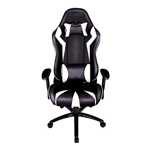 Office Chair Gaming Chair Ergonomic Gaming Chair Style Office Chair PU Leather High Back Racing Computer Chair (Color : Black-White)