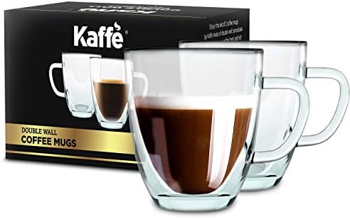 Double wall glass coffee mugs 16 oz Clearance