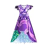 elebaby® Kinder Mädchen Nachkommen 3 Kostüm für Mädchen, Audrey Evie Mal Kostüm Nachkommen Verkleidung, Violettes Kleid, 140