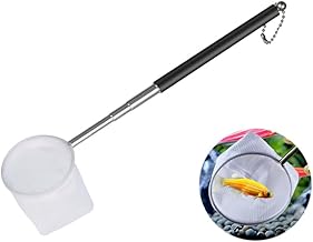 1 Piece Aquarium Cleaning Tool Fish Net, Ebinette, Mini Tamo Net, Telescopic (Expandable 5.1 - 15.4 inches (13 - 39 cm), Stainless Steel Fish Net, Aquarium Supplies, For Small Tropical