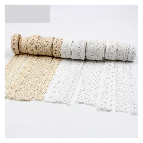 Encaje de algodón blanco de 20m para costura, patchwork y adornos de ropa 6