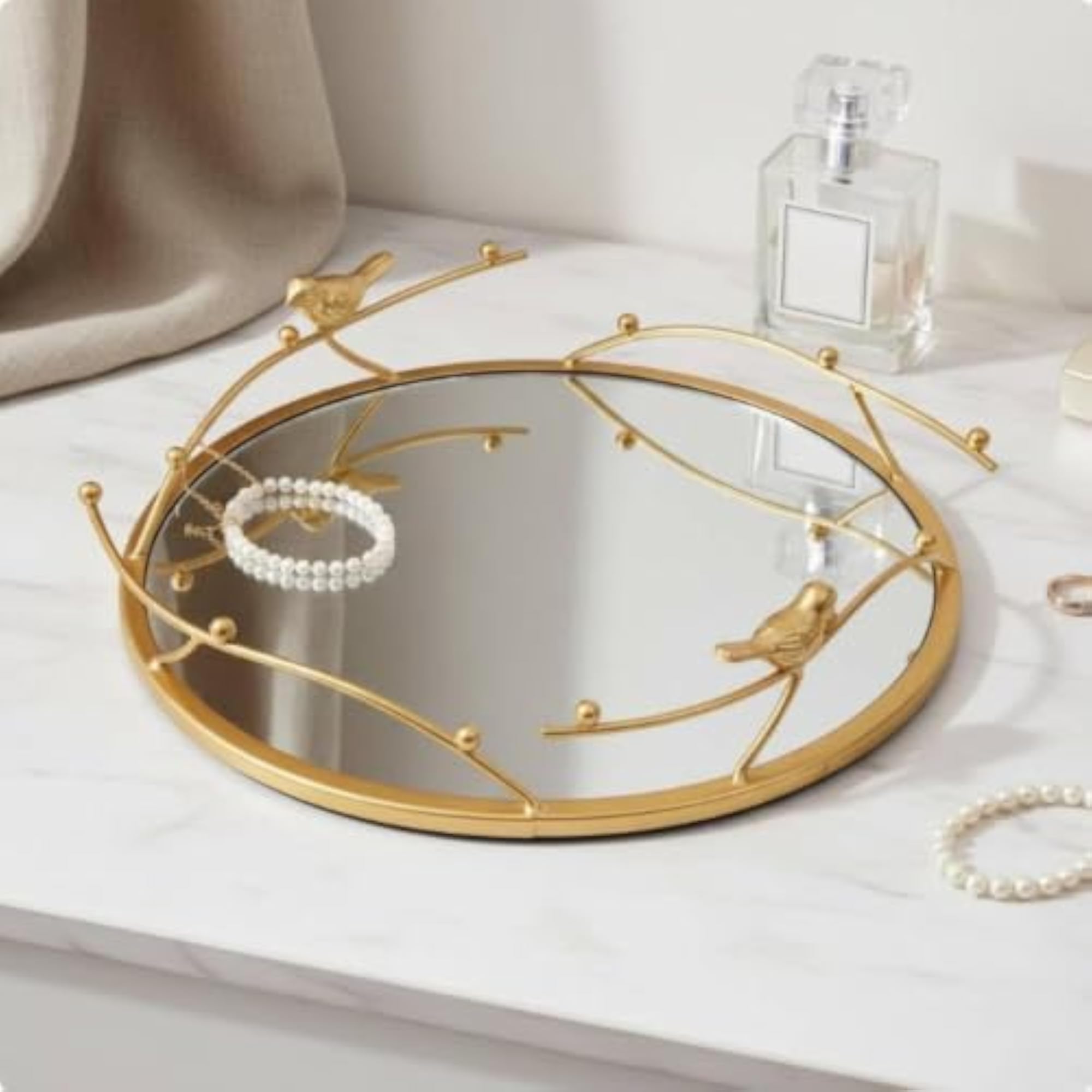 Nordic Design Acrylic Mirror Storage Tray, Elegant Organizer