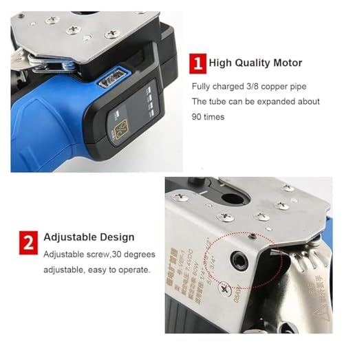 Kit de abocinador excéntrico de 45° con 5 mandriles y abrazaderas para tubos de cobre y HVAC 5