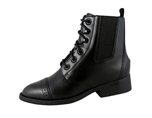 Smoky+Children%27s+Kid%27s+Black+Leather+Paddock+Riding+Boot