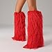 Womens Fold Over Fur Boots Knee High Sexy Stiletto Red Heels Tall Furry Boot Pointed Toe Heeled Boots for Party Evening Fashion Shows