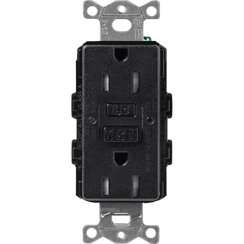 Lutron SCR-15-GFST-MN Claro Satin Colors 15-Amp Self-Testing Receptacle, Midnight