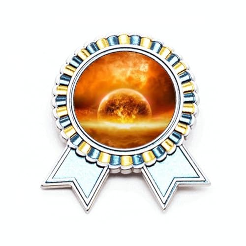 Broche planète rouge en métal taille M pour accessoiriser vos tenues