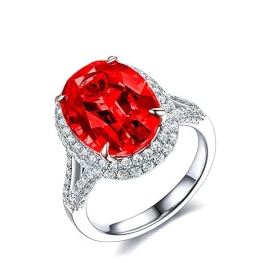 Tobestu Anéis de cristal banhados a platina ajustável, anel oval grande de zircônia cúbica, anéis de haste dividida solitário joias presentes Y927-2d, Cristal, Zircônia cúbica