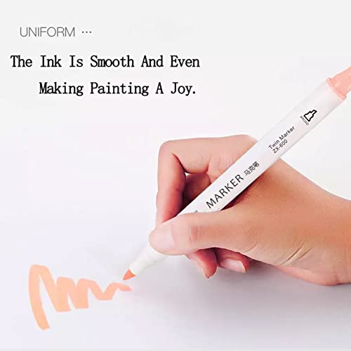 Image of Lakeer Alcohol Markers, Dual Tip Fine and Broad Chisel, Pack of 12 Assorted Colours with Plastic Carrying Case, Ideal for Sketching, Painting, Anime, Manga and Illustration