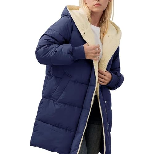 Womens Winter Long Down Coats Teddy Fleece Lined Jacket Plus Size Warm Down Thicken Hooded Windproof Quilted Puffer Jackets3