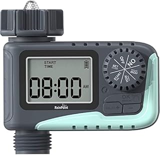 RAINPOINT Sprinkler Timer,Water Timer Programmable Garden Outdoor Hose Feature Timer with Rain Delay/Manual/Automatic Watering System,Waterproof Digital Irrigation Timer System for Lawns Pool,1 Outlet
