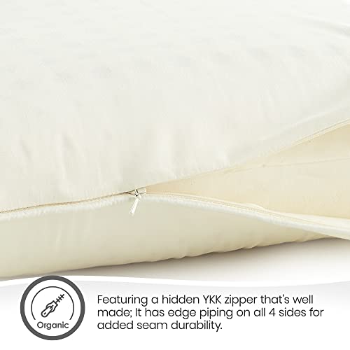 Image of Organic Cotton Pillow Protector (Ivory /Standard) Plus Organic Cotton Mattress Protector (White /Twin)