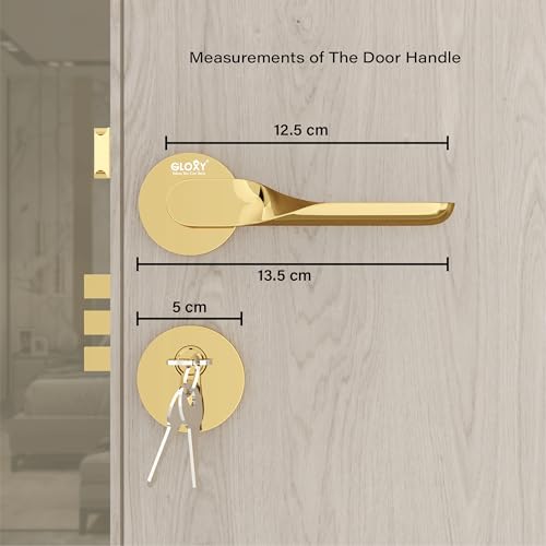 Image of GLOXY Mortise Door Locks for Main Door, Main Door Lock, Door Lockset with 3 Key Lock Body & Cylinder for Bedroom, Mortise Lock for Kitchen, Balcony | Gold Finish (2 Years Warranty, Pack of 1)