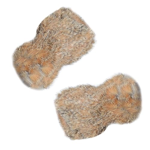 Manchons de bras en peluche sans doigts pour femme - Paire de couvre-bras d'hiver doux