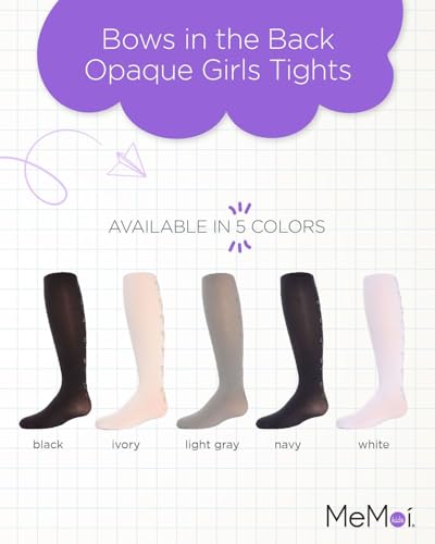 MeMoi Bows in the Back Opaque Girls Tights2