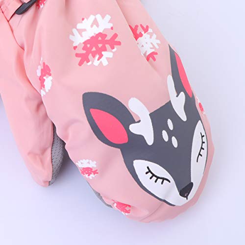 IMIKEYA 1 par de luvas de patinação de inverno com estampa de cervo de Natal impermeável quente luva