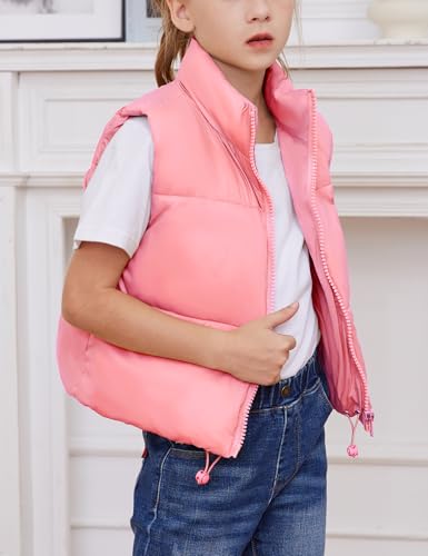 Gihuo Girls Winter Puffer Vest Lightweight Water-Resistant Quilted Vests Cropped Warm Kids Sleeveless Jacket Outerwear4