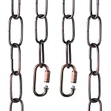 sourcing map Catena da appendere per illuminazione da 1,8 m, 3 mm, in metallo, con 2 chiusure a collegamento rapido per appendere piante, lampadario a sospensione, colore: bronzo rosso