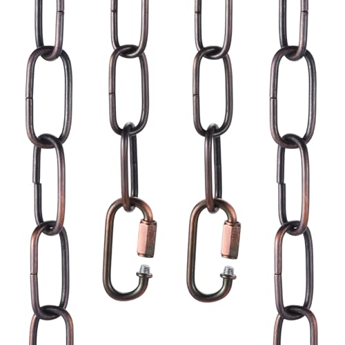 uxcell 2ft Lighting Hanging Chain with 2 Quick Link Lock Red Bronze