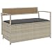 vidaXL Gartenbank mit Stauraum und Kissen Hellgrau Poly Rattan, Gartenbank, Parkbank, Outdoor-Bank, Sitzbank, Terrassenbank, Außenbank, Gartenmöbel