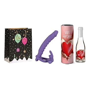 Kerst-seksspeelgoedset, seksbox, geschenkdoos, voor dames, met gespdildo & Piccolo, cadeauset uit het hart, 0,2 l, erotische cadeaus voor Kerstmis, advent vriendin vriend