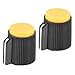 MECCANIXITY Potentiometer Knobs Bakelite 13x15.5mm Volume Control Knob Cap for Guitar Bass,Volume Control,Mechanical Switch, Appliances,Audio 6mm Hole with 2pcs Set Screw Black Yellow 2PCS