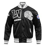 Pro Standard Mens NFL Las Vegas Raiders Mash Up Satin Jacket Black/Gray L