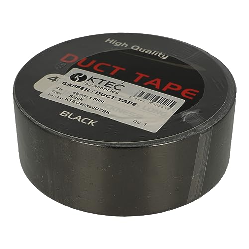 KTEC48X50DTBK | KTEC GAFFER/DUCT TAPE 48MM X 50M (BLACK) POLYCLOTH 50 MESH 0.18MM THICKNESS