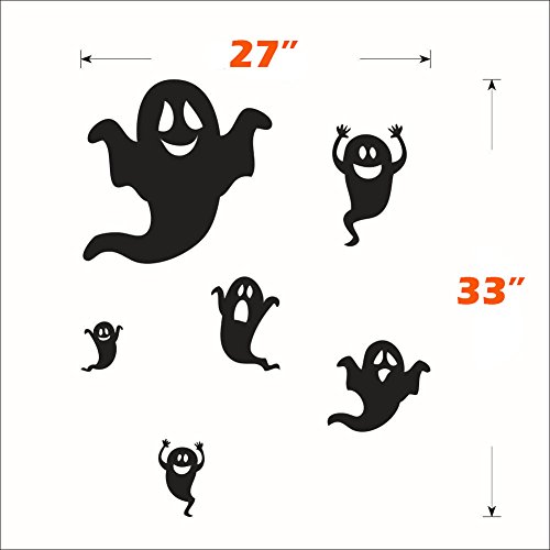 Vinilo Decorativo Halloween Fantasmas Divertidos 27x33 pulg miniatura 4