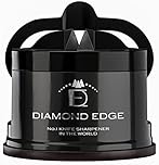Diamond Edge No.1 Knife Sharpener – Safe & Compact Manual Knife Sharpener for Any Knife - Knives Sharpener Suitable for Serrated & Outdoor Blades – Professional Quality, Black