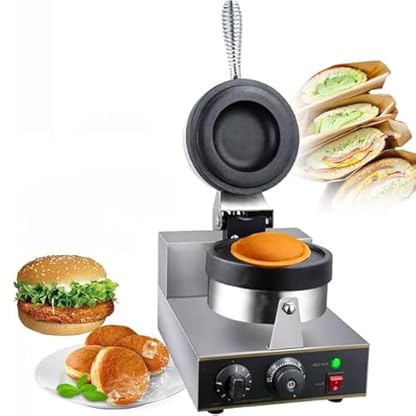 ASnwpaK Elektrische Hamburgerpresse, UFO-Hamburgerpresse 1300W, Kommerzielle Antihaft-Paninipresse, 50~300 ℃ Einstellbare Temperatur/0-5 Min. Zeit, FüR Den Gewerblichen Heimgebrauch