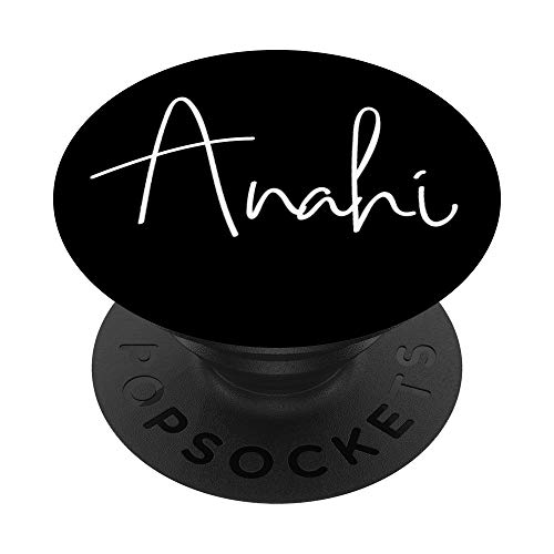 Anahi Nombre Blanco sobre Negro para Niñas y Mujeres -