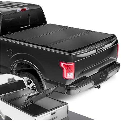 DNA MOTORING Truck Bed Top Hard Solid Tri-Fold Tonneau Cover Compatible with 2015-2024 Ford F150 5.5 ft Bed, New Upgrade, TTC-HARD-015