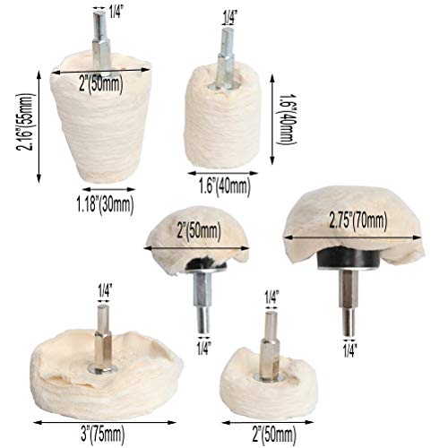 21PCS White Flannelette Buffing Wheel Polishing Pad Kit, Fit for Metal Aluminum,Stainless Steel,Chrome,Jewelry,Wood,Plastic,Ceramic,Glass