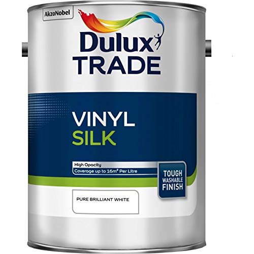 Dulux Trade 5 Litre Vinyl Silk Pure Brilliant White Finish