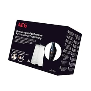 AEG AEF150 Filterset für CX7-2 (Doppelpack, Innenfilter, Staubsauger Filter, optimale Saugleistung und Filtrationsleistung, regelmäßiger Filtertausch, einfache Reinigung und Austausch, schwarz/weiß)