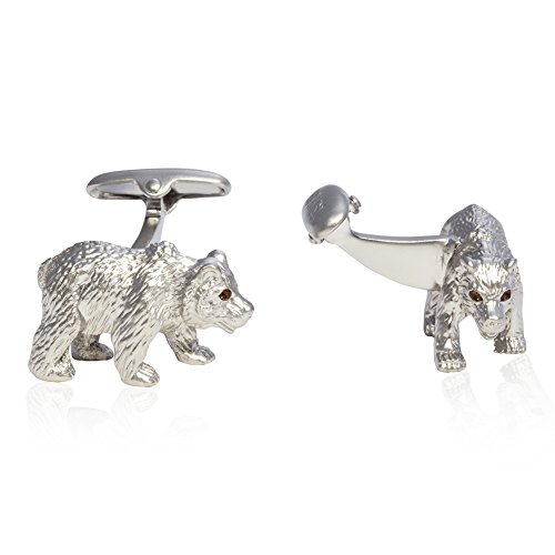 Gemelos de oso con cristales tono plata en caja regalo miniatura 4