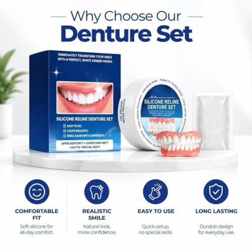 Lightweight Natural Shade Dentures Veneers Smile Covers, Easy To Clean