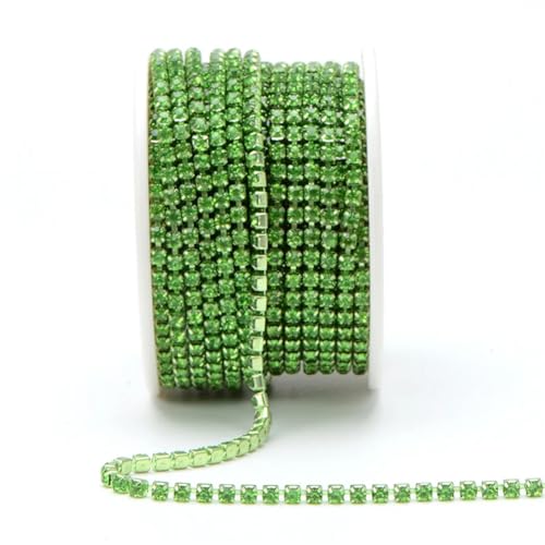 Frange en Perles de Cristal SS16 LtEmerald 10 Yards pour Couture