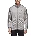 adidas Men's Essentials 3-Stripe Tricot Track Jacket, Medium Grey/Black, X-Large