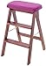 KUYT Stołek wspinaczkowy do wewnątrz, drabina składana 3-stopniowa drabina, krzesło z drewnianymi schodami, krzesło do jadalni, wysoki stołek, dom, ogród, narzędzie, fioletowy