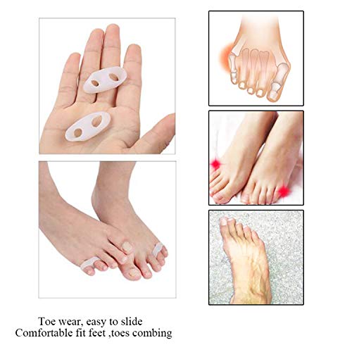 Image of 10pcs Gel Little Toe Buddy,Toe Corrector Toe Straightener,Tailor's Bunion Pads - Soft Gel Bunionette Pad Protector Tailors Bunion Pain Relief